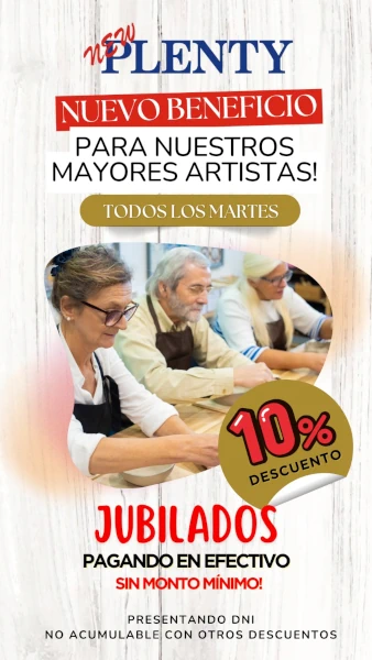 Descuento a jubilados en materiales de artística