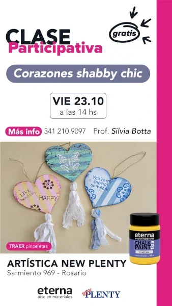Clase participativa - Corazones shabby chic