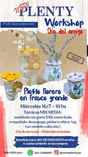Workshop florero en frasco grande